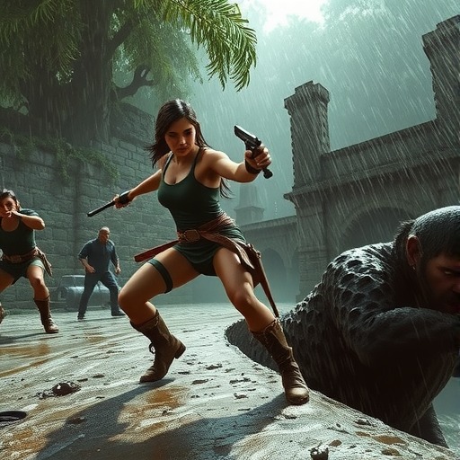 《古墓丽影》真人剧集新剧照 劳拉在雨中大战