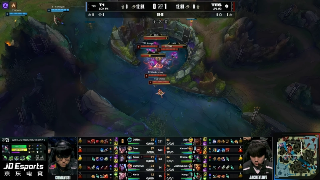 《英雄联盟》S15全球总决赛半决赛TES对阵T1战报：不在今天