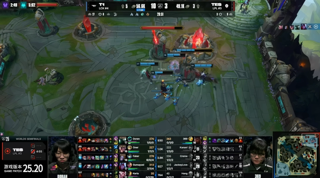 《英雄联盟》S15全球总决赛半决赛TES对阵T1战报：不在今天