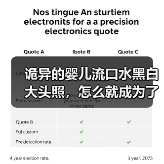 诡异的婴儿流口水黑白大头照，怎么就成为了网友摆烂专用表情包？（图1）