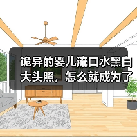 诡异的婴儿流口水黑白大头照，怎么就成为了网友摆烂专用表情包？（图3）