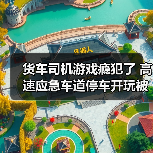 货车司机游戏瘾犯了 高速应急车道停车开玩被罚款