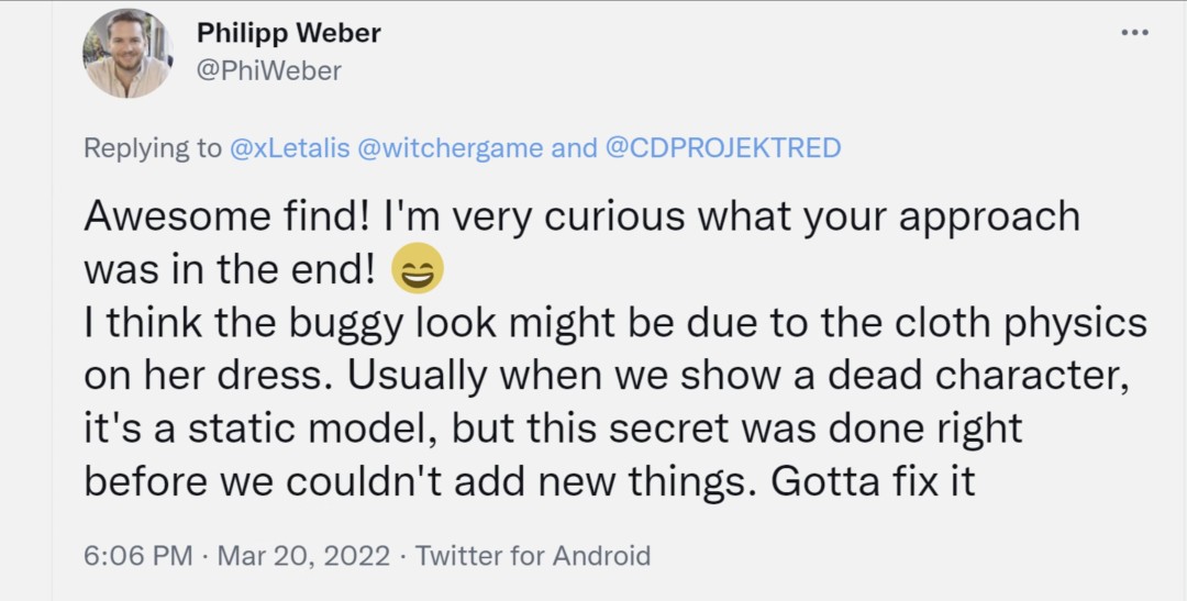《巫师3》隐藏彩蛋时隔7年被发现 CDPR开发者亲自回应