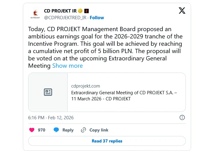 《巫师3》DLC传闻再起！CDPR公布三年盈利目标50亿