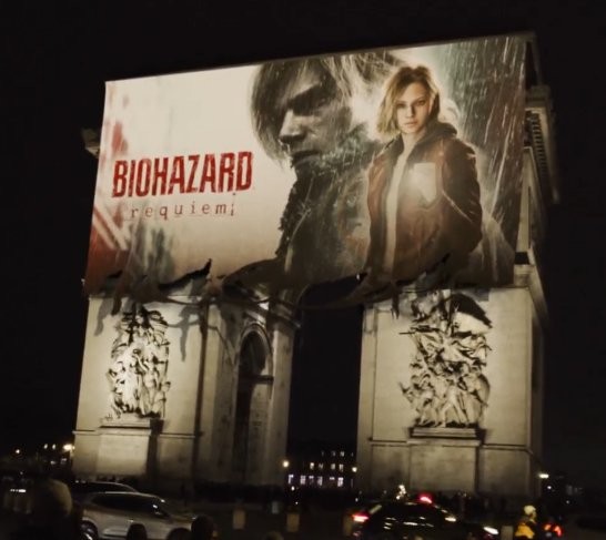 法国凯旋门惊现《生化危机：安魂曲》大幅广