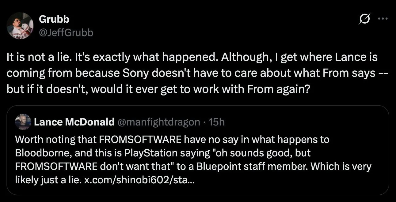 传F社不喜欢《恶魔之魂:重制版》 导致《血源》重制受阻