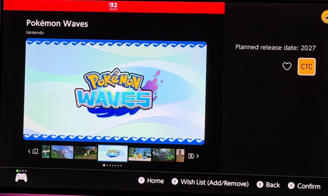 心愿单已开？《宝可梦 风/波》多国eShop页面曝光