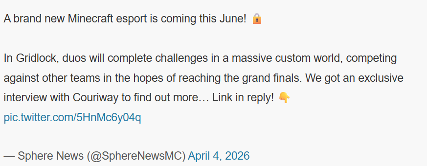 《我的世界》速通高玩举行电竞大赛 赏金4.5万美元